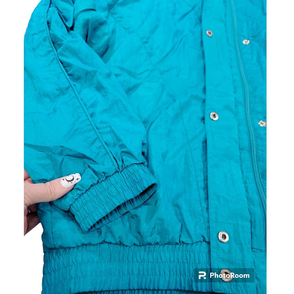Lavon Petites | Vintage Teal Leisure Jacket | Petite Large - Picture 5 of 13